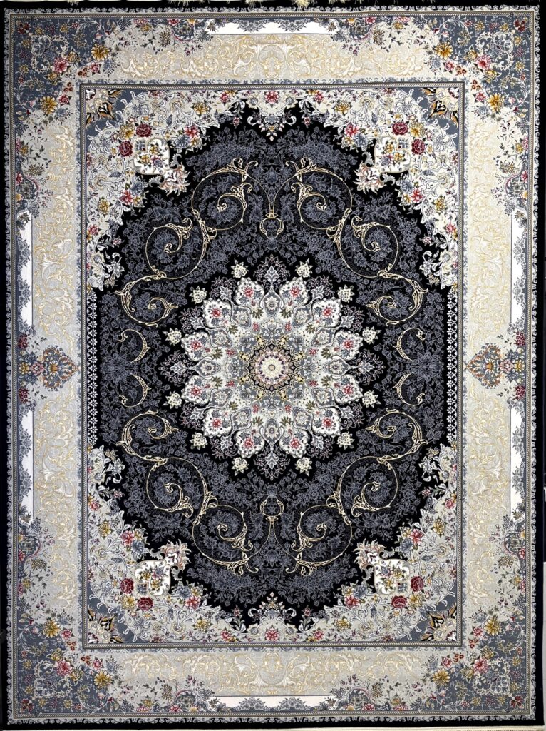 مهسا -سرمه ای-لچک ترنج